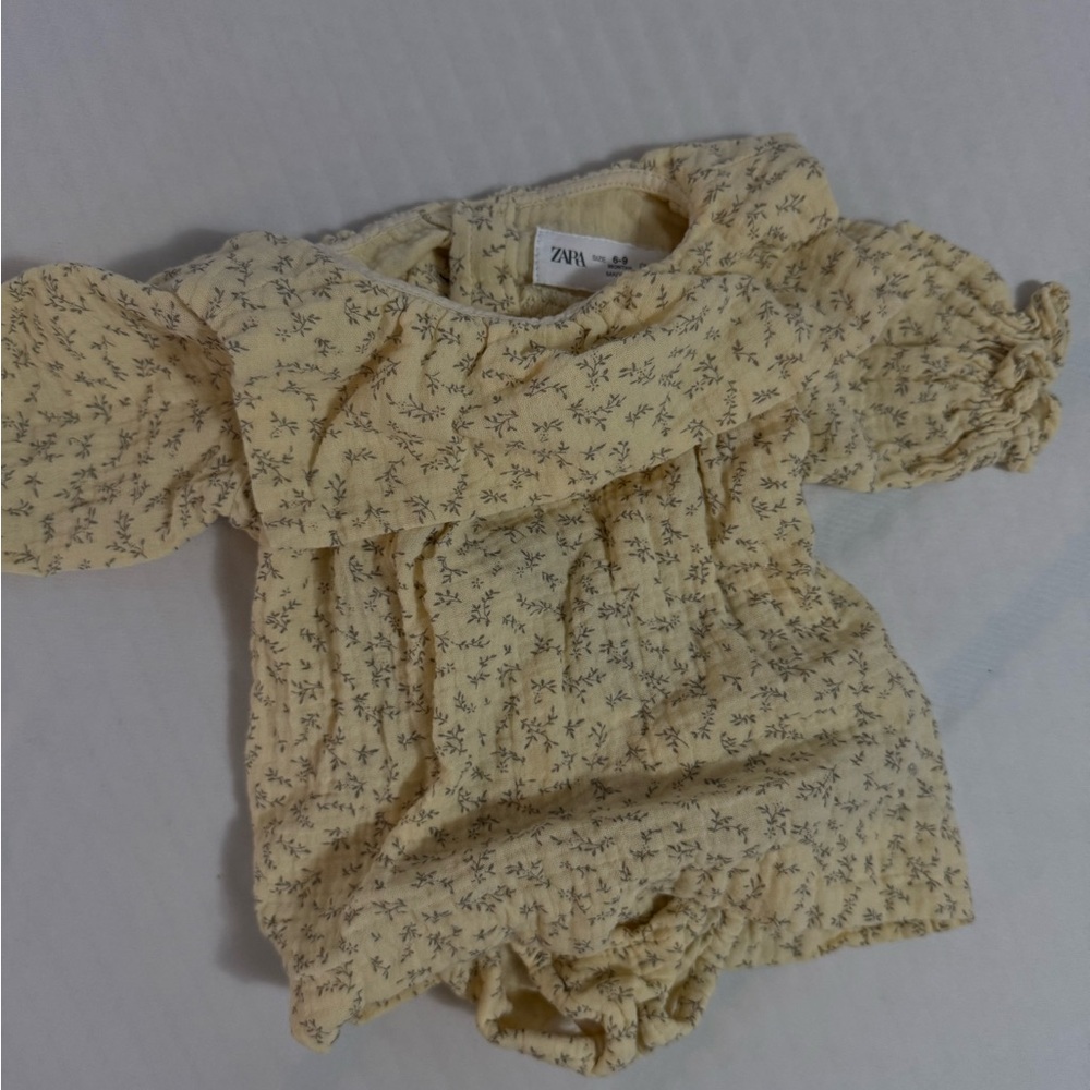 Zara Cream Floral Baby Romper